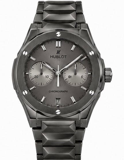 Men's Diamond-Cut Metallic Grey Chain Watch