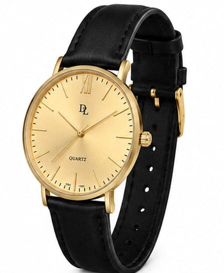 De Lawrence Quartz Leather Strap Watch