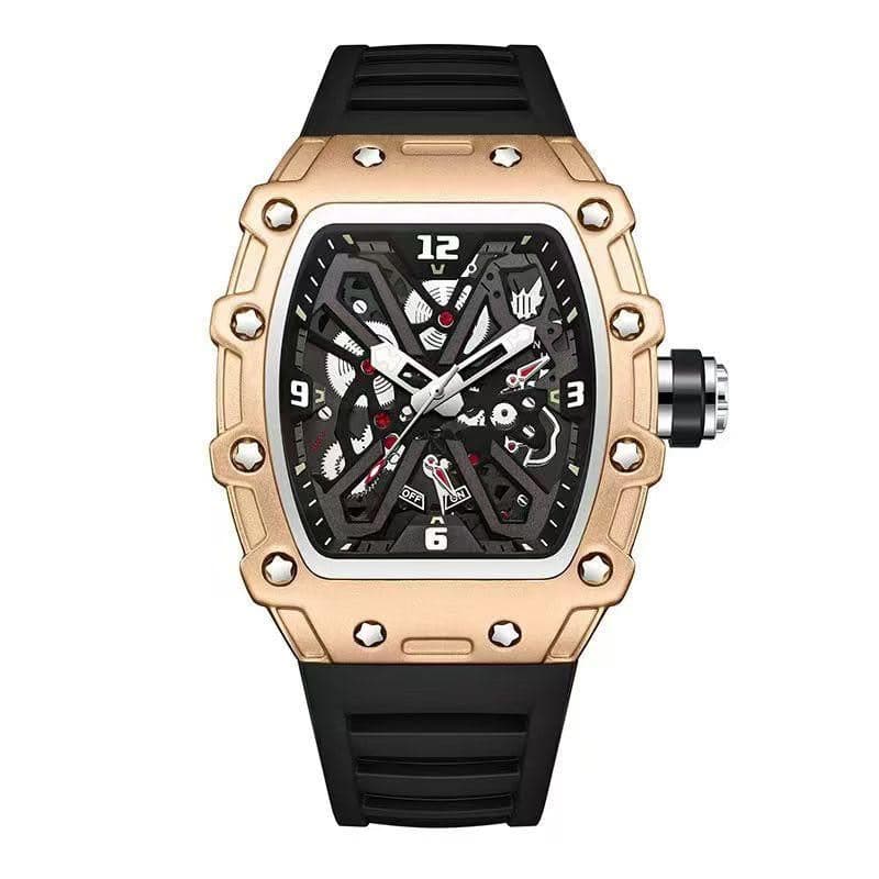RM LUXURY SILICON STRAP SKELETON DIAL WATCH