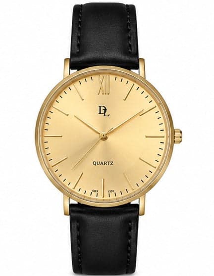 De Lawrence Quartz Leather Strap Watch