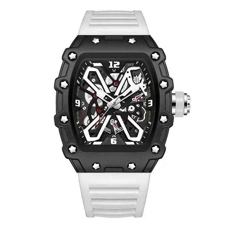 RM LUXURY SILICON STRAP SKELETON DIAL WATCH