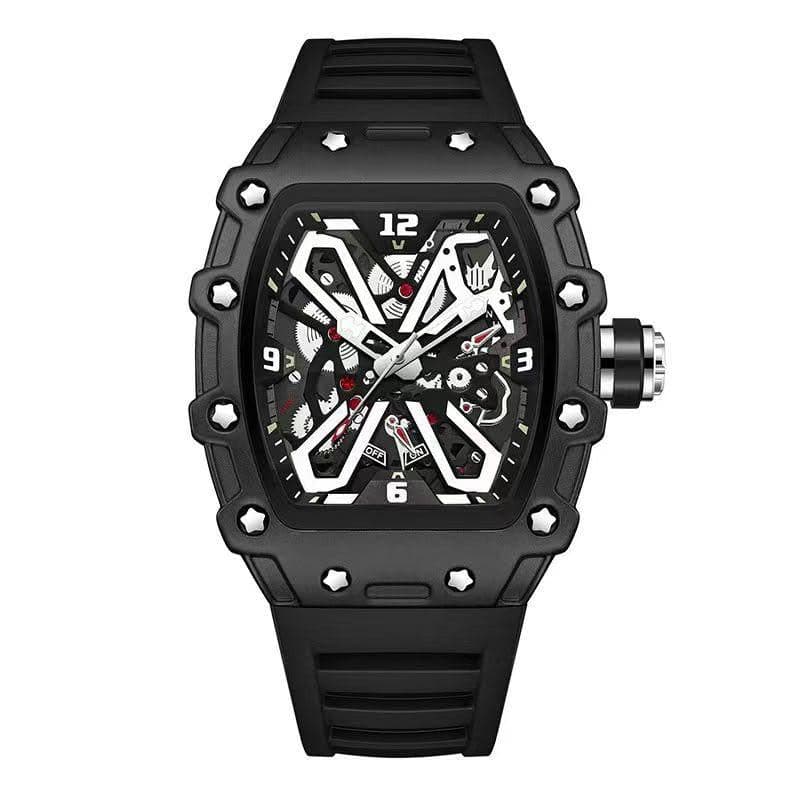 RM LUXURY SILICON STRAP SKELETON DIAL WATCH