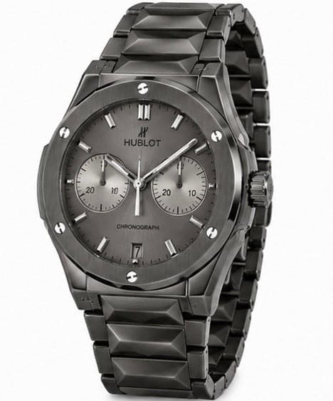 Men's Diamond-Cut Metallic Grey Chain Watch