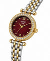 ANNIE TIME RED DAIL TWO TONE CHAIN WATCH FOR HER