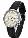 JEDIR CORNOGRAPH BOTH SIDE DIAL LEATHER STRAP WATCH