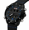 O&M DAY&DATE DUAL DIAL PREMIUM WATCH IN LEATHER STRAP