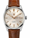TAG HEUER CALIBRE 5 METALLIC GREY DAIL BLACK LEATHER STRAP WATCH
