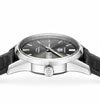 TAG HEUER CALIBRE 5 METALLIC GREY DAIL BLACK LEATHER STRAP WATCH
