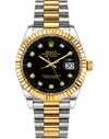 RLX OYSTER PREPETUAL DATE JUST STONED BLACK DAIL TWO TONE PREMIUM WATCH