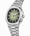 PATEK NAUTILUS GREEN FADE DAIL SILVER WATCH