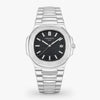 Patek Nautilus Black Dial Silver Watch