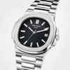 Patek Nautilus Black Dial Silver Watch
