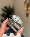 BVLGARI SERPENTI WHITE DIAL SILVER SNAKE WATCH